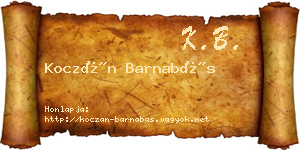 Koczán Barnabás névjegykártya