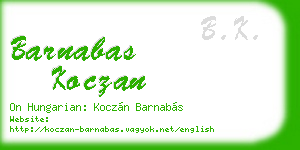 barnabas koczan business card