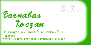 barnabas koczan business card